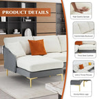 Ouyessir U-förmiges 4-Sitzer-Ecksofa mit doppelter Chaiselongue