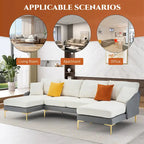 Ouyessir U-förmiges 4-Sitzer-Ecksofa mit doppelter Chaiselongue