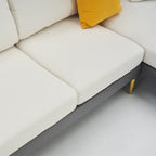 Ouyessir U-förmiges 4-Sitzer-Ecksofa mit doppelter Chaiselongue