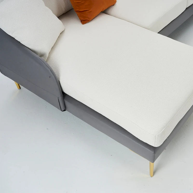 Ouyessir U-förmiges 4-Sitzer-Ecksofa mit doppelter Chaiselongue