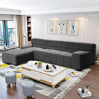 Williamspace Modern Glam Großes Polstersofa Ecksofa L-Form mit Chaiselongue Wohnzimmer