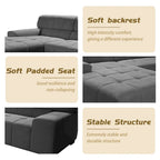Williamspace Modern Glam Großes Polstersofa Ecksofa L-Form mit Chaiselongue Wohnzimmer
