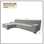 Williamspace Modern Glam Großes Polstersofa Ecksofa L-Form mit Chaiselongue Wohnzimmer