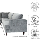 Coast to Coast Sofas Modernes L-förmiges Ecksofa Samt Massivholzrahmen Polsterung
