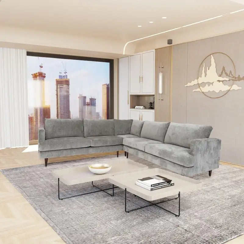 Coast to Coast Sofas Modernes L-förmiges Ecksofa Samt Massivholzrahmen Polsterung
