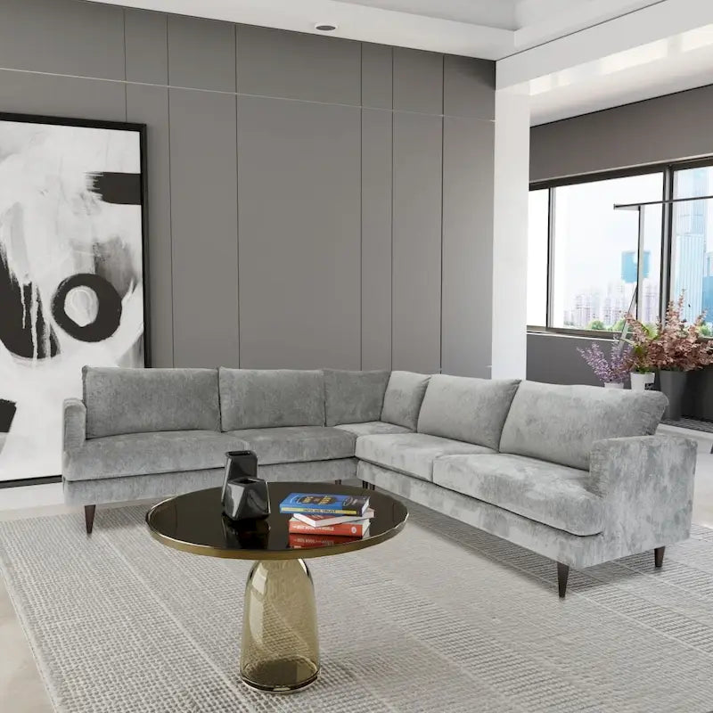 Coast to Coast Sofas Modernes L-förmiges Ecksofa Samt Massivholzrahmen Polsterung