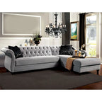Gito Übergangs-Schnittsofa mit getufteter Rückenlehne und Samtbezug von Furniture of America