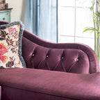 Gito Übergangs-Schnittsofa mit getufteter Rückenlehne und Samtbezug von Furniture of America