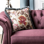 Gito Übergangs-Schnittsofa mit getufteter Rückenlehne und Samtbezug von Furniture of America