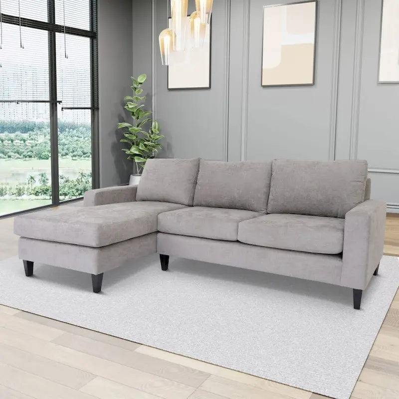 Coast to Coast Sofas Modernes L-förmiges Ecksofa Polyester Nylon Massivholzgestell Polsterung
