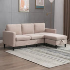 Mixoy Convertible Sectional Sofa with Storage Ottoman, Reversible Chaise