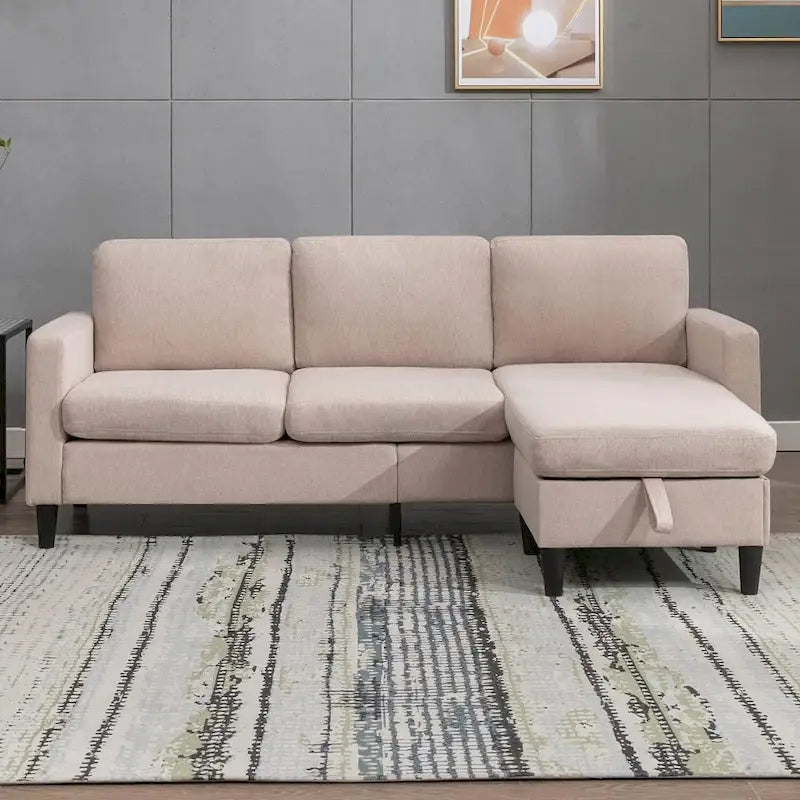 Mixoy Cabrio Schlafsofa mit Stauraum-Ottomane, umbaubare Récamiere