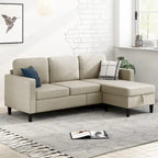 Mixoy Cabrio Schlafsofa mit Stauraum-Ottomane, umbaubare Récamiere