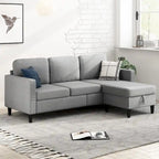 Mixoy Cabrio Schlafsofa mit Stauraum-Ottomane, umbaubare Récamiere