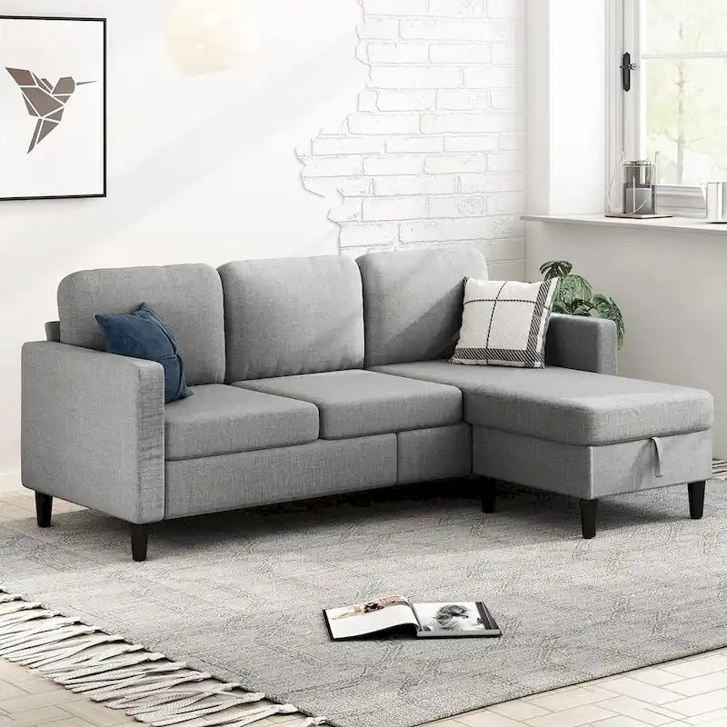 Mixoy Cabrio Schlafsofa mit Stauraum-Ottomane, umbaubare Récamiere