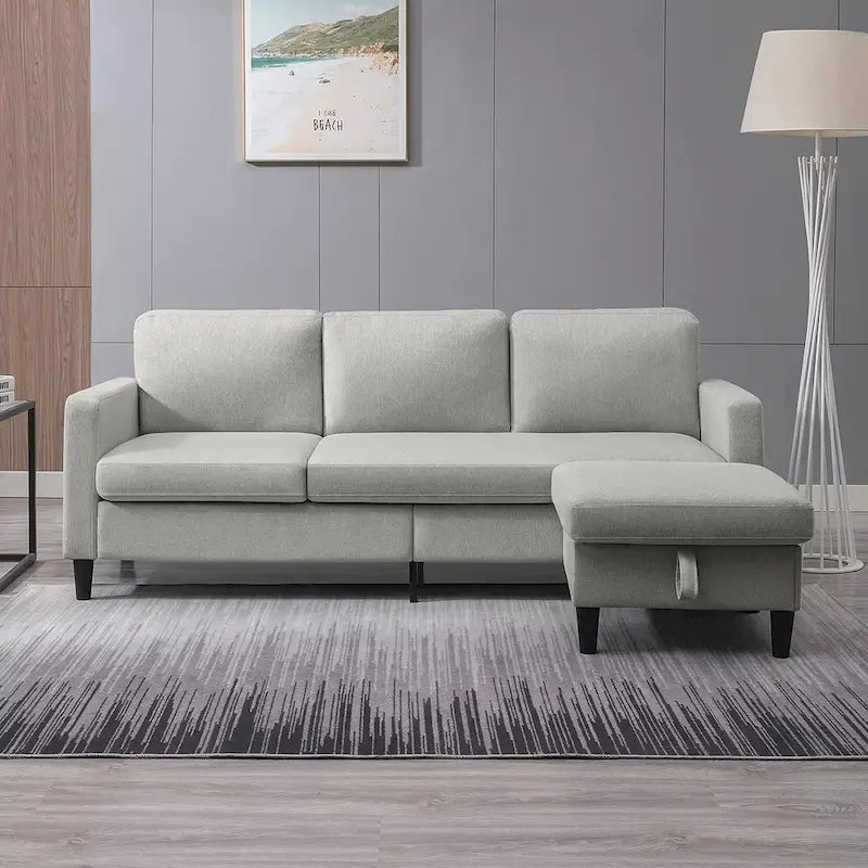 Mixoy Cabrio Schlafsofa mit Stauraum-Ottomane, umbaubare Récamiere