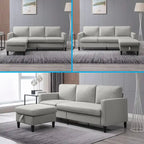 Mixoy Cabrio Schlafsofa mit Stauraum-Ottomane, umbaubare Récamiere