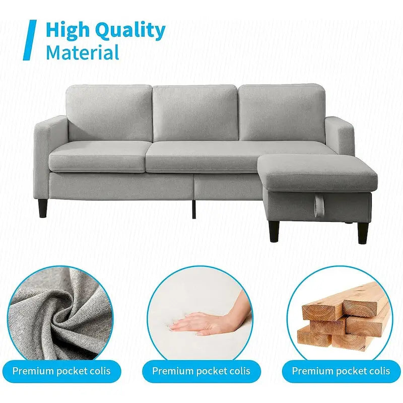 Mixoy Cabrio Schlafsofa mit Stauraum-Ottomane, umbaubare Récamiere