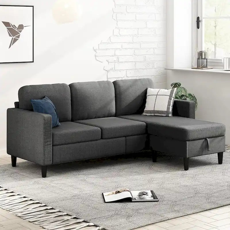 Mixoy Cabrio Schlafsofa mit Stauraum-Ottomane, umbaubare Récamiere