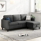 Mixoy Cabrio Schlafsofa mit Stauraum-Ottomane, umbaubare Récamiere