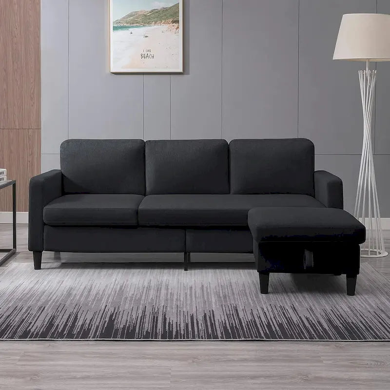 Mixoy Cabrio Schlafsofa mit Stauraum-Ottomane, umbaubare Récamiere
