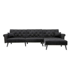 Aukfa Samt-Schlafsofa mit Ottomane – 114,5 B