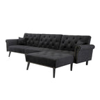 Aukfa Samt-Schlafsofa mit Ottomane – 114,5 B
