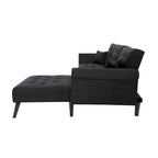 Aukfa Samt-Schlafsofa mit Ottomane – 114,5 B