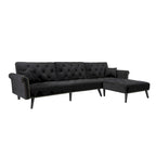 Aukfa Samt-Schlafsofa mit Ottomane – 114,5 B