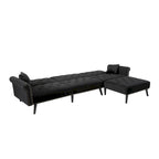 Aukfa Samt-Schlafsofa mit Ottomane – 114,5 B