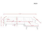 Aukfa Samt-Schlafsofa mit Ottomane – 114,5 B