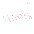 Aukfa Samt-Schlafsofa mit Ottomane – 114,5 B