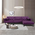 Aukfa Samt-Schlafsofa mit Ottomane – 114,5 B