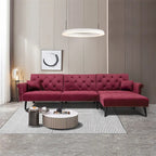 Aukfa Samt-Schlafsofa mit Ottomane – 114,5 B