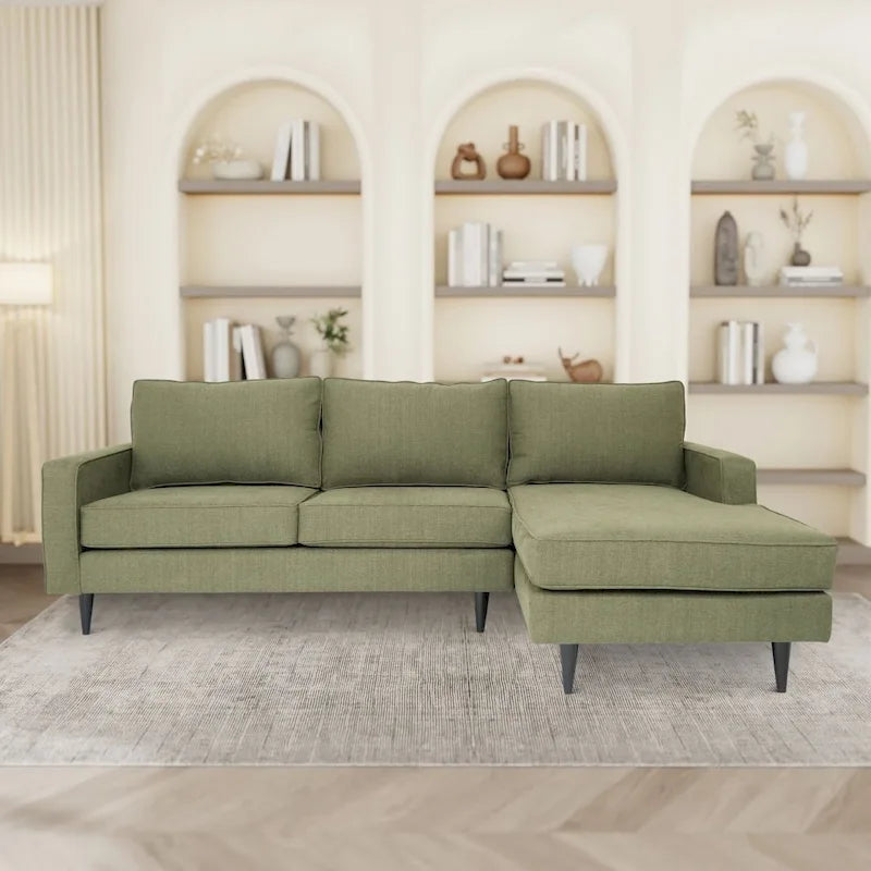 Coast to Coast Sofas Modernes L-förmiges Ecksofa Polyestergewebe Massivholzrahmen gepolstert
