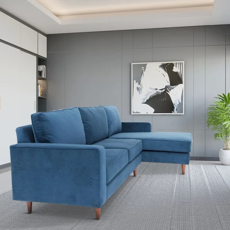 Coast to Coast Sofas Modernes L-förmiges Ecksofa Polyestergewebe Massivholzrahmen gepolstert