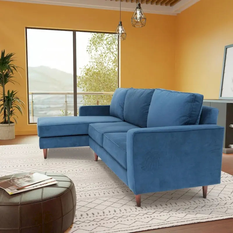 Coast to Coast Sofas Modernes L-förmiges Ecksofa Polyestergewebe Massivholzrahmen gepolstert