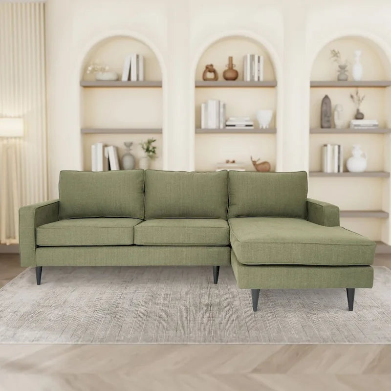 Coast to Coast Sofas Modernes L-förmiges Ecksofa Polyestergewebe Massivholzrahmen gepolstert