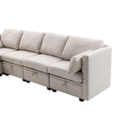 Modulares U-förmiges verstellbares Ecksofa mit umkehrbaren Recamièren und Stausitzen