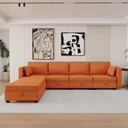 Modulares U-förmiges verstellbares Ecksofa mit umkehrbaren Recamièren und Stausitzen