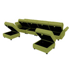 Modulares U-förmiges verstellbares Ecksofa mit umkehrbaren Recamièren und Stausitzen