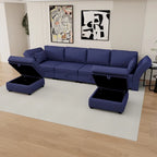 Modulares U-förmiges verstellbares Ecksofa mit umkehrbaren Recamièren und Stausitzen