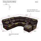 Sofa im Mid-Century Modern Stil mit Kunstlederbezug und Relaxfunktion