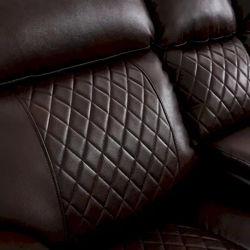 Sofa im Mid-Century Modern Stil mit Kunstlederbezug und Relaxfunktion