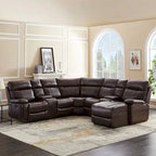 Sofa im Mid-Century Modern Stil mit Kunstlederbezug und Relaxfunktion
