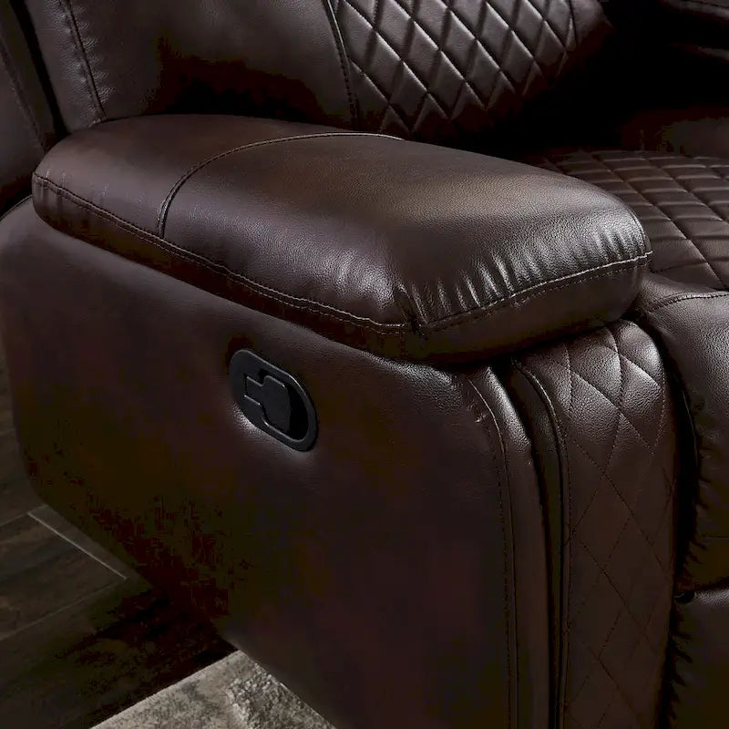 Sofa im Mid-Century Modern Stil mit Kunstlederbezug und Relaxfunktion