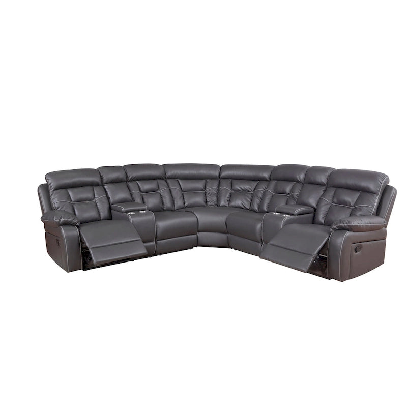 Sofa im Mid-Century Modern Stil mit Kunstlederbezug und Relaxfunktion