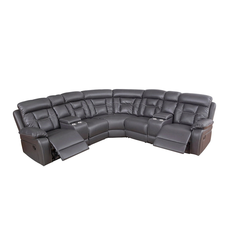 Sofa im Mid-Century Modern Stil mit Kunstlederbezug und Relaxfunktion