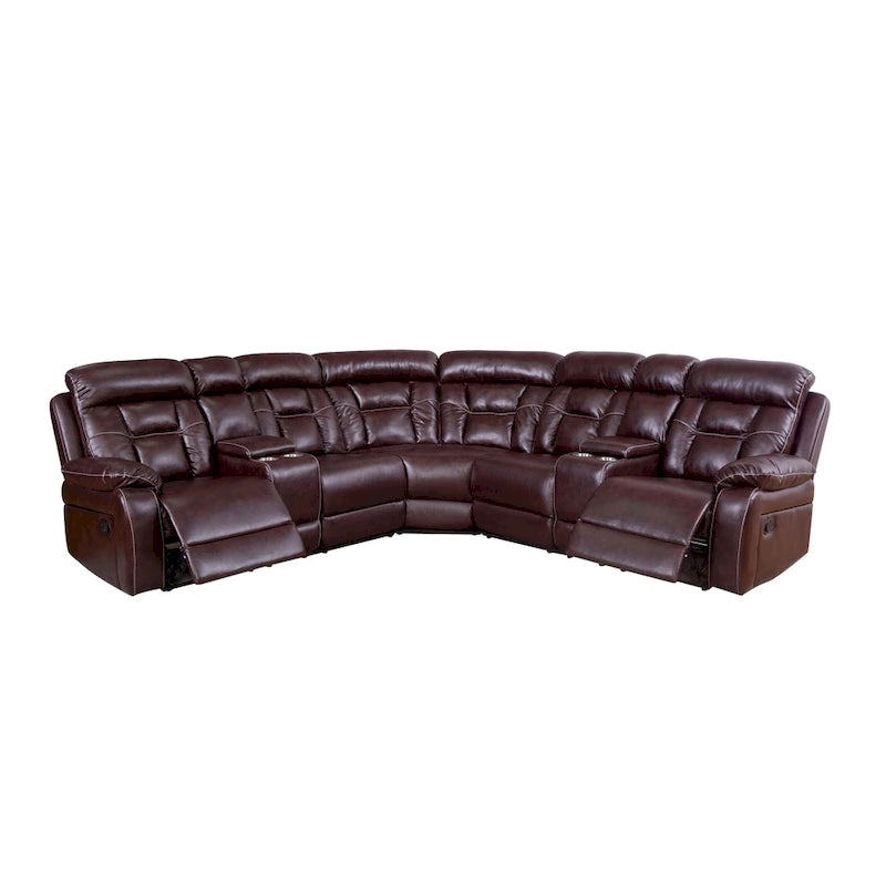 Sofa im Mid-Century Modern Stil mit Kunstlederbezug und Relaxfunktion