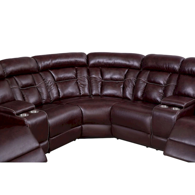 Sofa im Mid-Century Modern Stil mit Kunstlederbezug und Relaxfunktion